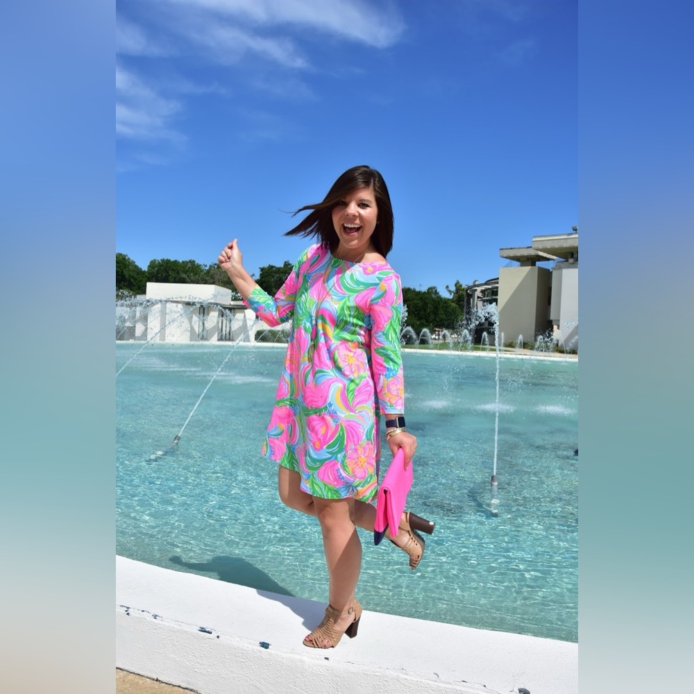 Lilly Pulitzer Pink and Green Floral Dress